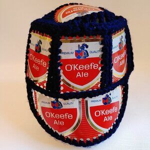 UNIQUE Carling O'Keefe Beer Can Hat Crochet Hat Wool and Beer Can Hand M…